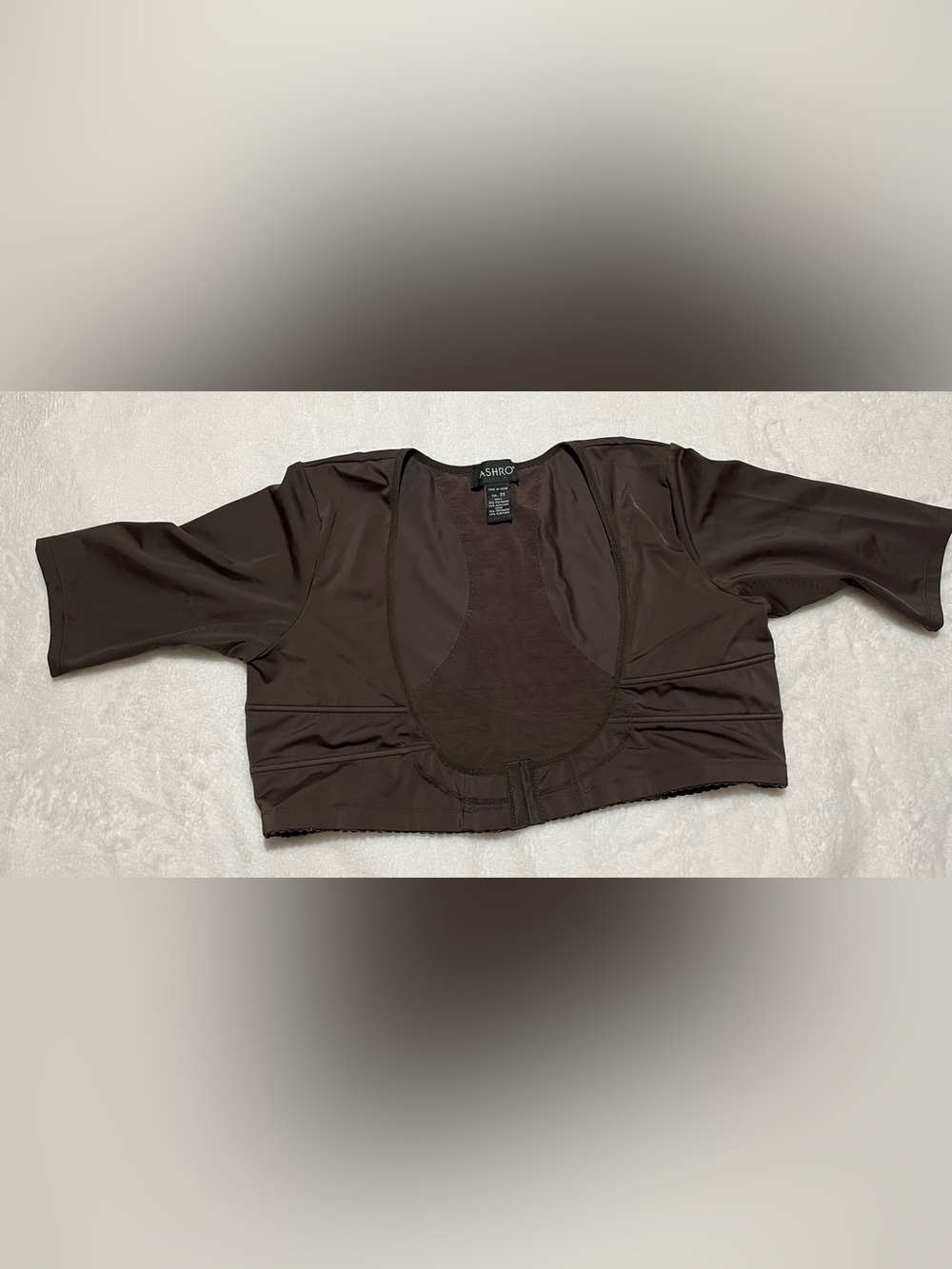 Ashro Dark Brown Cropped Compression Top